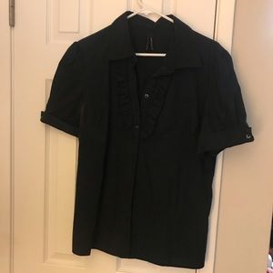 Women’s shirt sleeve button up blouse